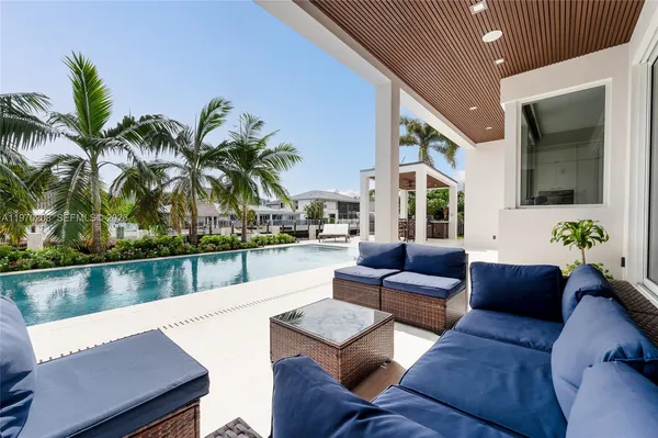 a outdoor space with furniture