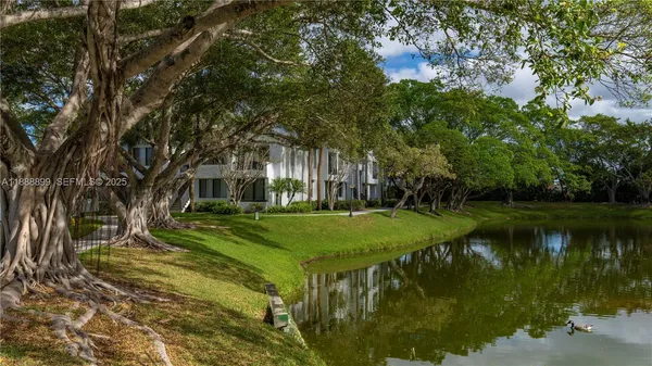 a view of a lake with houses