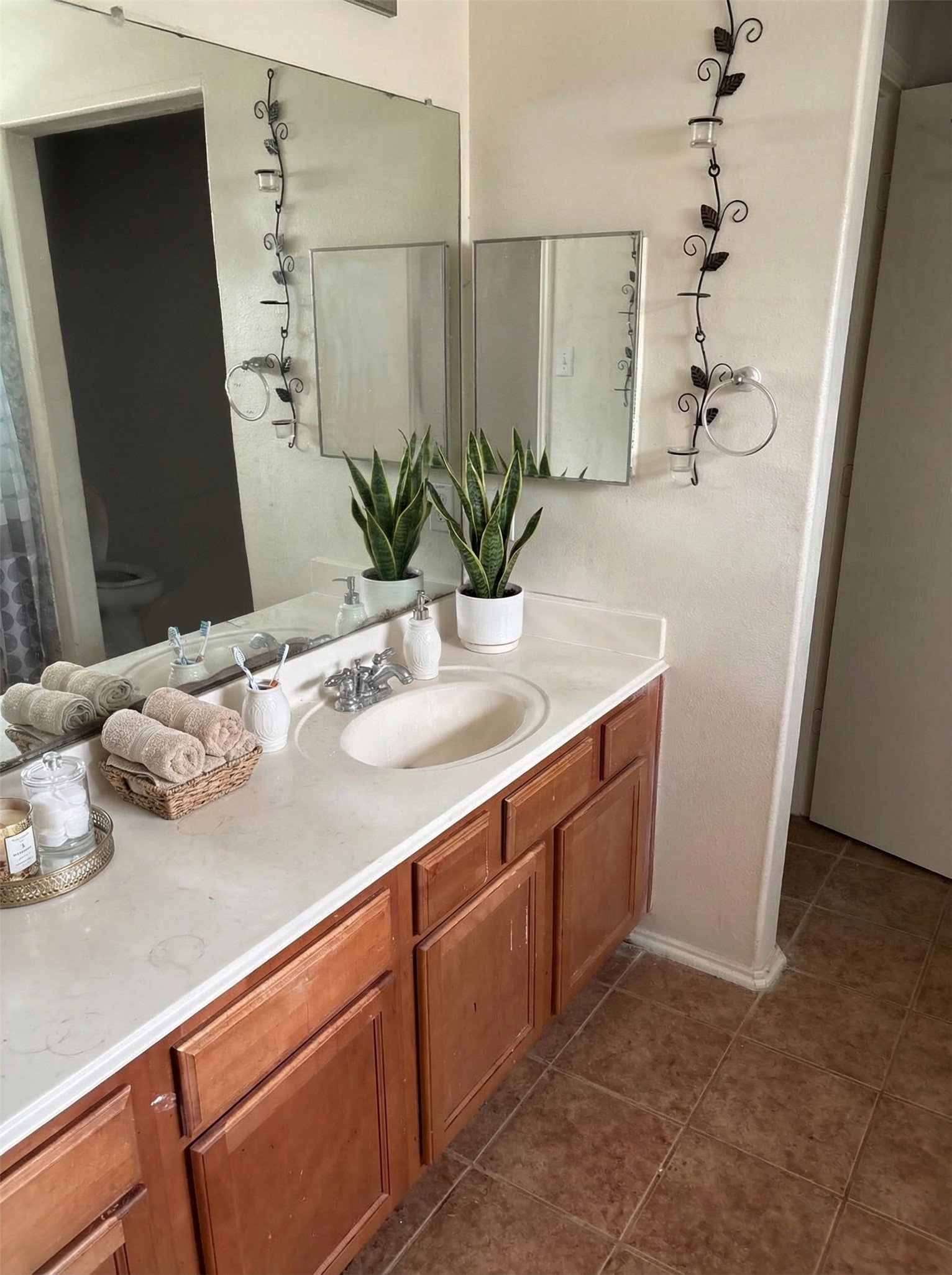 14411 Brunswick Point Lane Houston, TX 77047 - Photo 7 of 7 a bathroom with a sink a mirror and a shower
