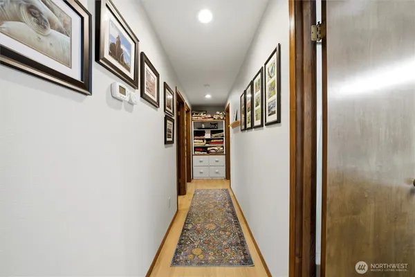 a view of hallway with stairs