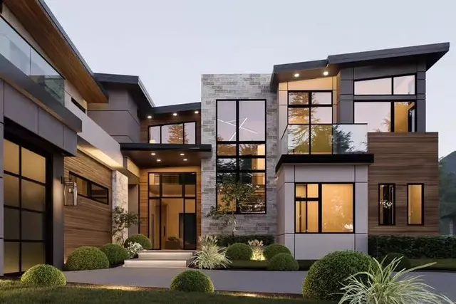 a front view of a house