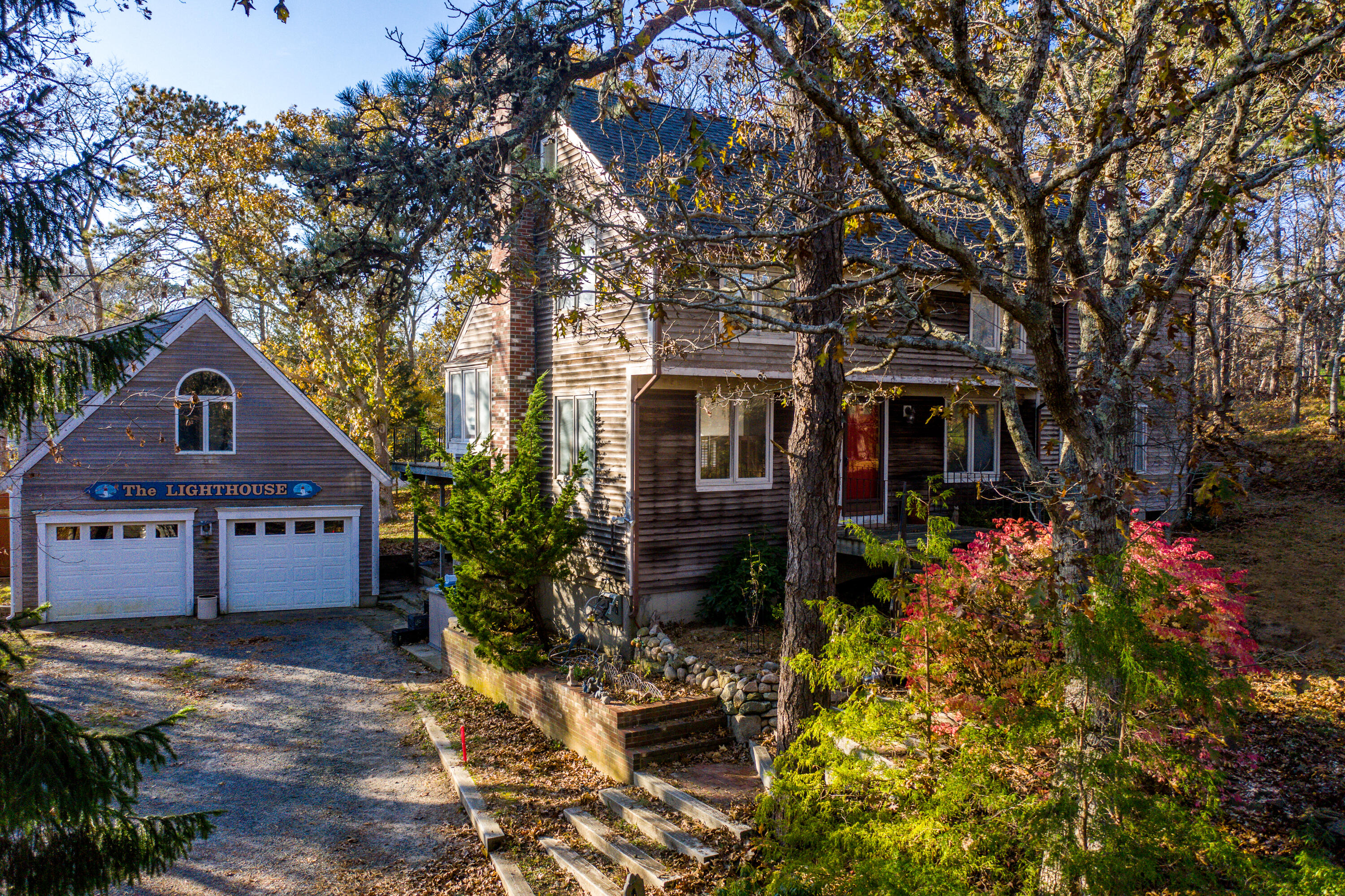 front view of a house with a small yard