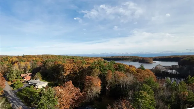 a view of lake and mountain