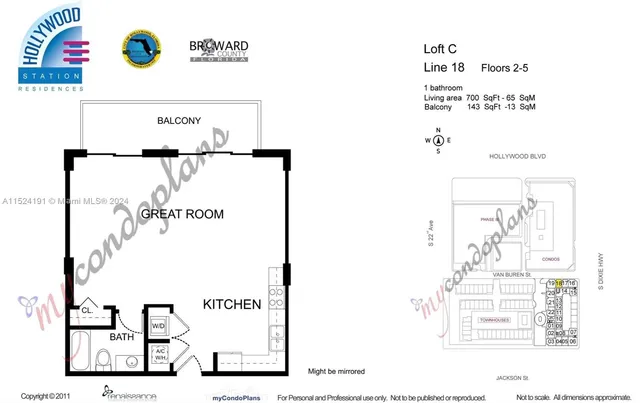 $295,000 | 2100 Van Buren Street, Unit 518, Hollywood, FL 33020