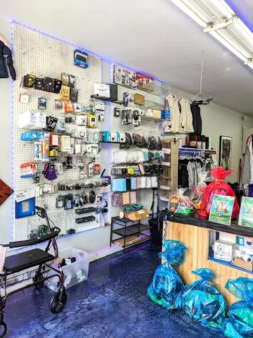a room with musical instruments and air hockey table