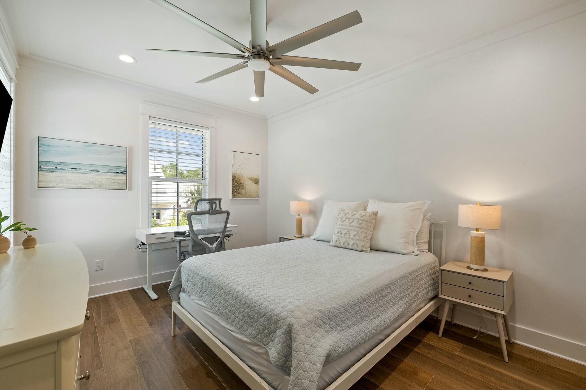 349 Seabreeze Blvd Inlet Beach Inlet Beach, FL 32461 - Photo 62 of 74 a bedroom with a bed and wooden floor