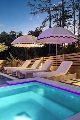 a view of a backyard with a garden