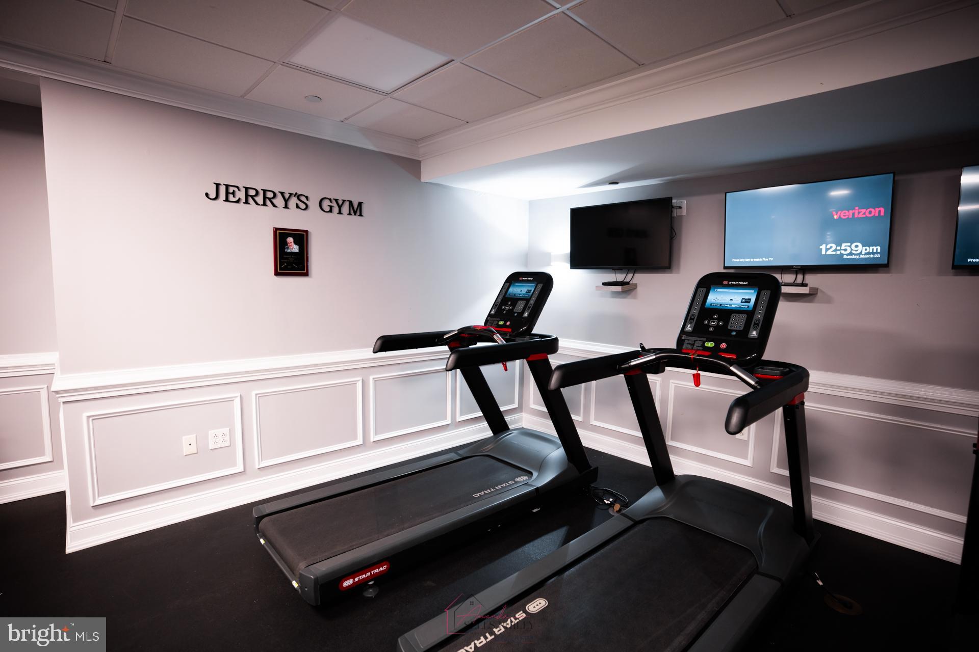 528 Carson Terrace Huntingdon Valley, PA 19006 - Photo 36 of 43 a room with gym equipment on wooden floor