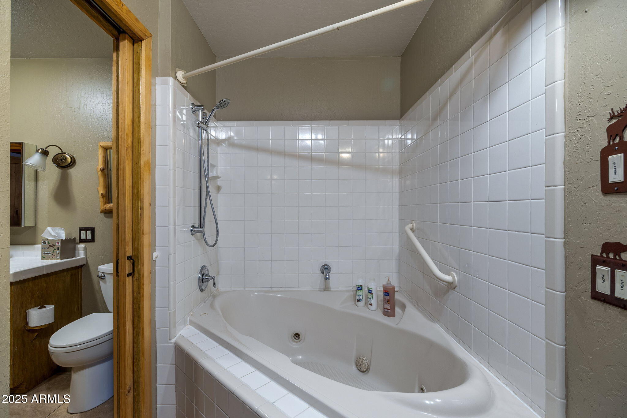 2444 South Jan Lane Pinetop, AZ 85935 - Photo 25 of 61 a bathroom with a sink a toilet and shower