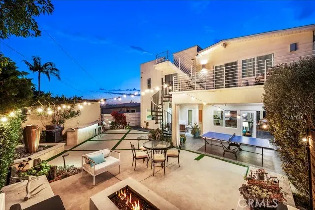 a view of a terrace with furniture