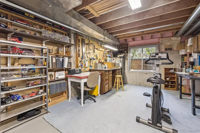 a view of a room with racks