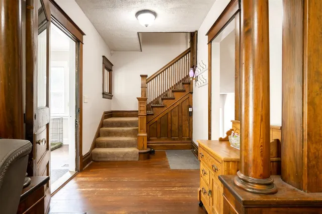 a view of an entryway with staircase