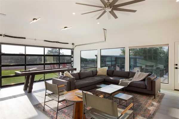 a living room with furniture