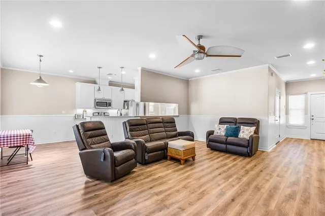 a living room with furniture