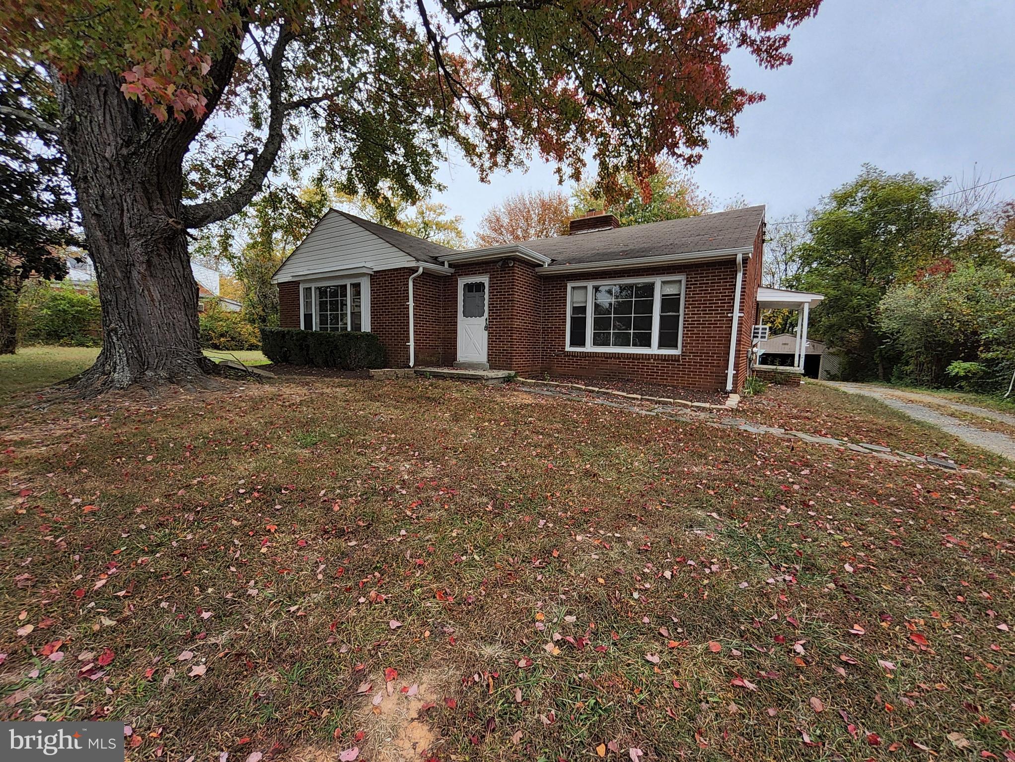 a front view of house with yard and trees