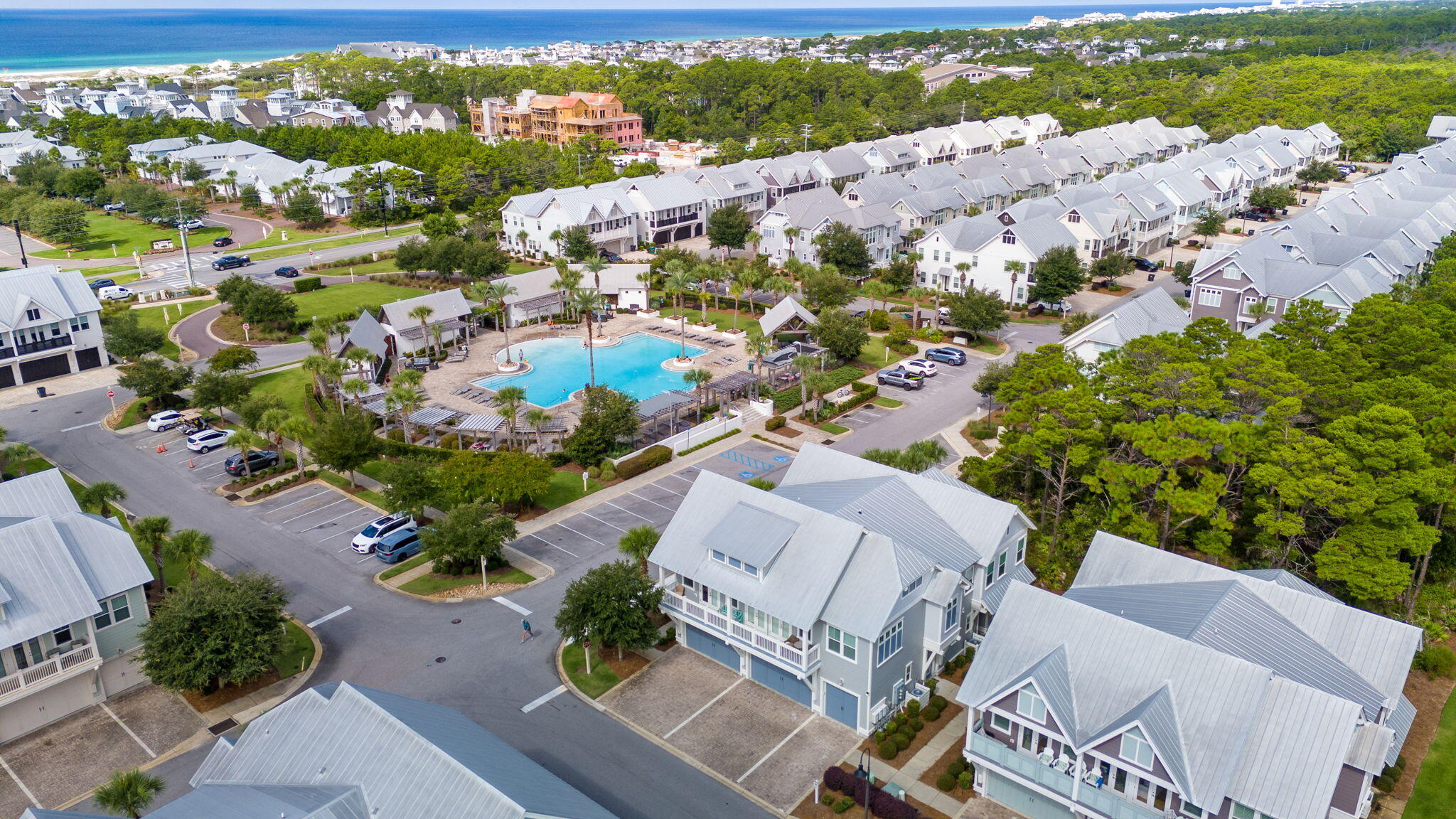 11 East E Pine, Unit C Inlet Beach, FL 32461 - Photo 29 of 40 an aerial view of a house with a lake view