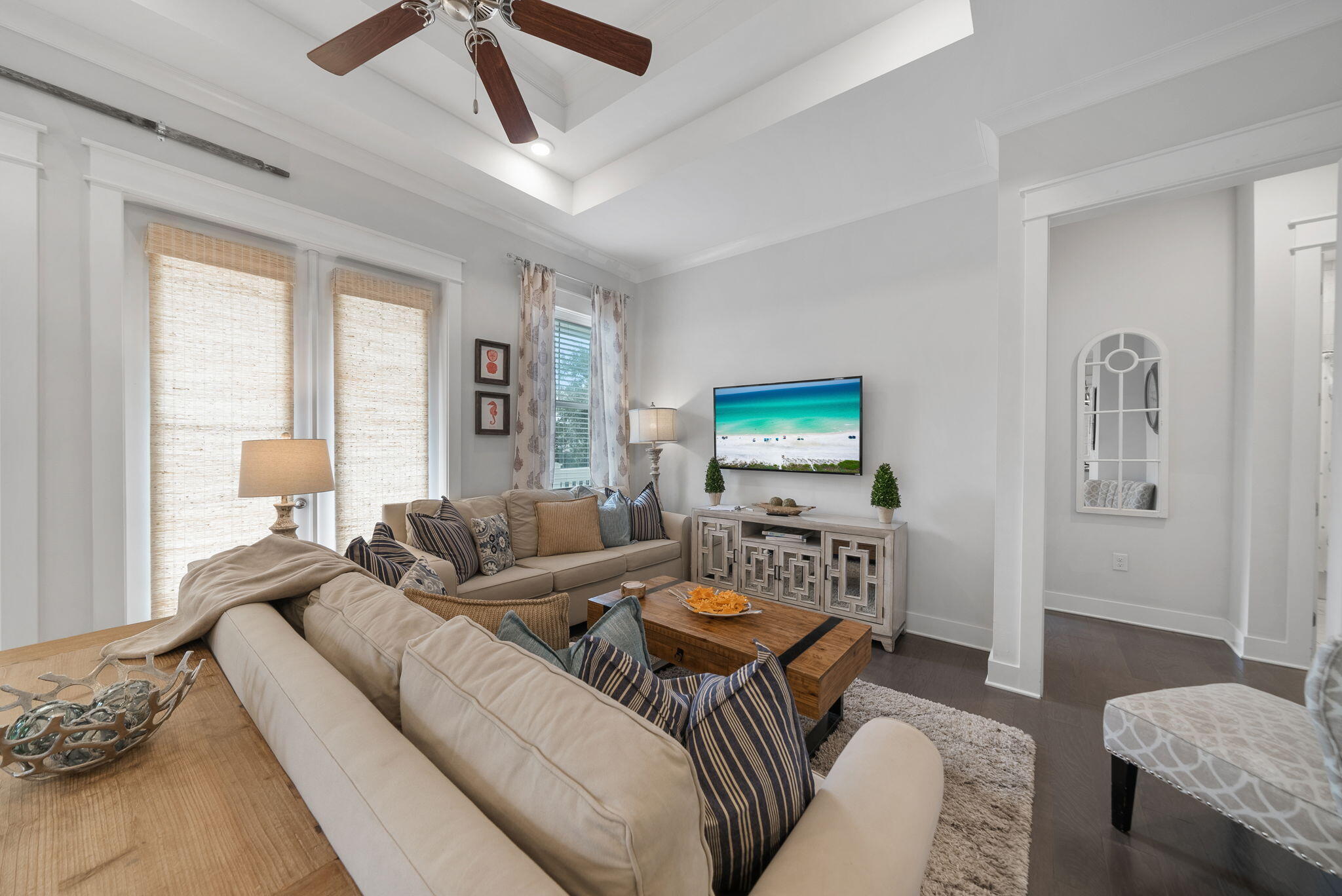 11 East E Pine, Unit C Inlet Beach, FL 32461 - Photo 7 of 40 a living room with furniture and a flat screen tv