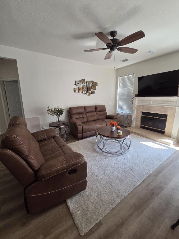 1203 Cardinal Lane Round Rock, TX 78681 - Photo 4 of 17 a living room with furniture and a fireplace