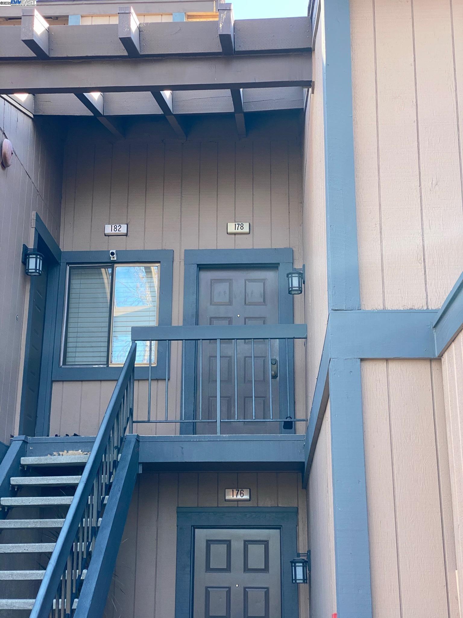 a view of wooden staircase