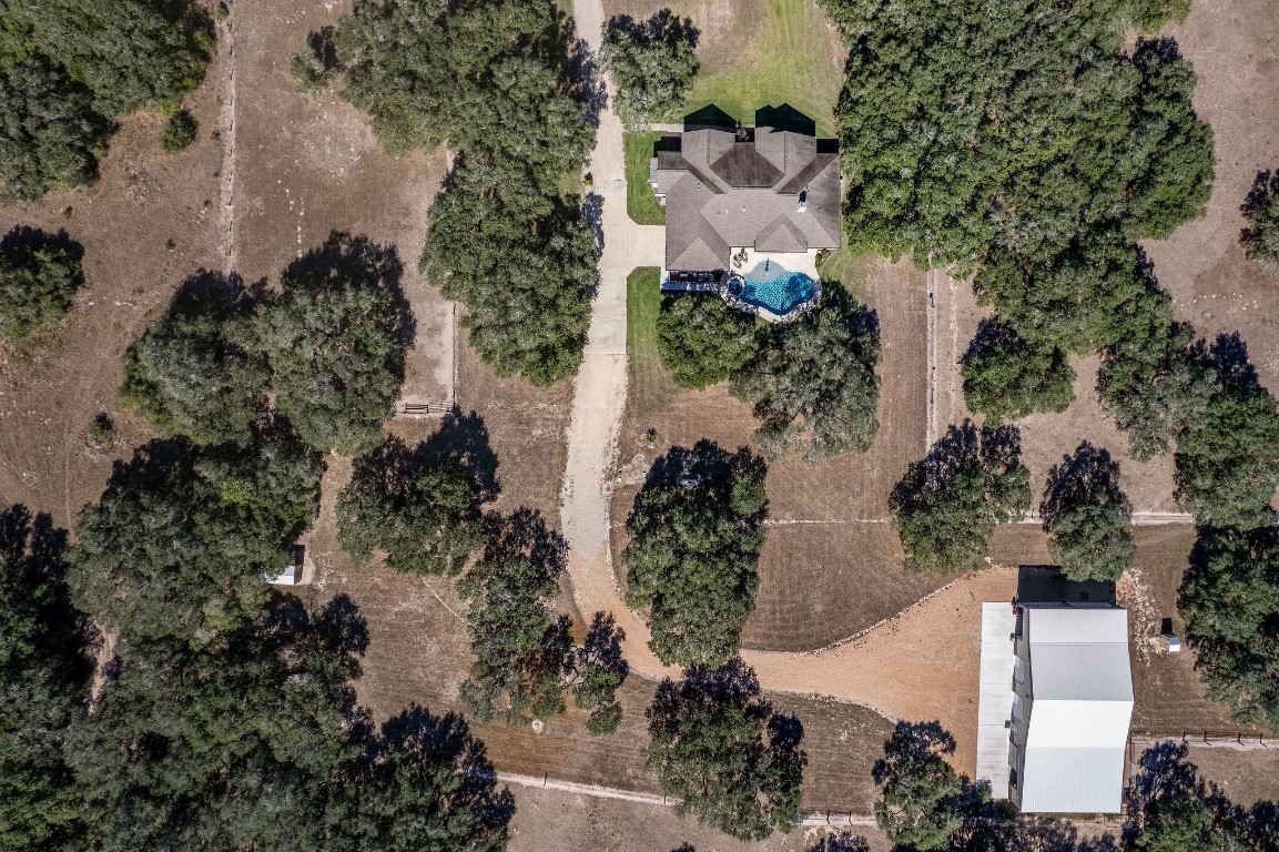 437 Bischoff Road Inez, TX 77968 - Photo 42 of 45 an aerial view of a house with a yard and a large tree