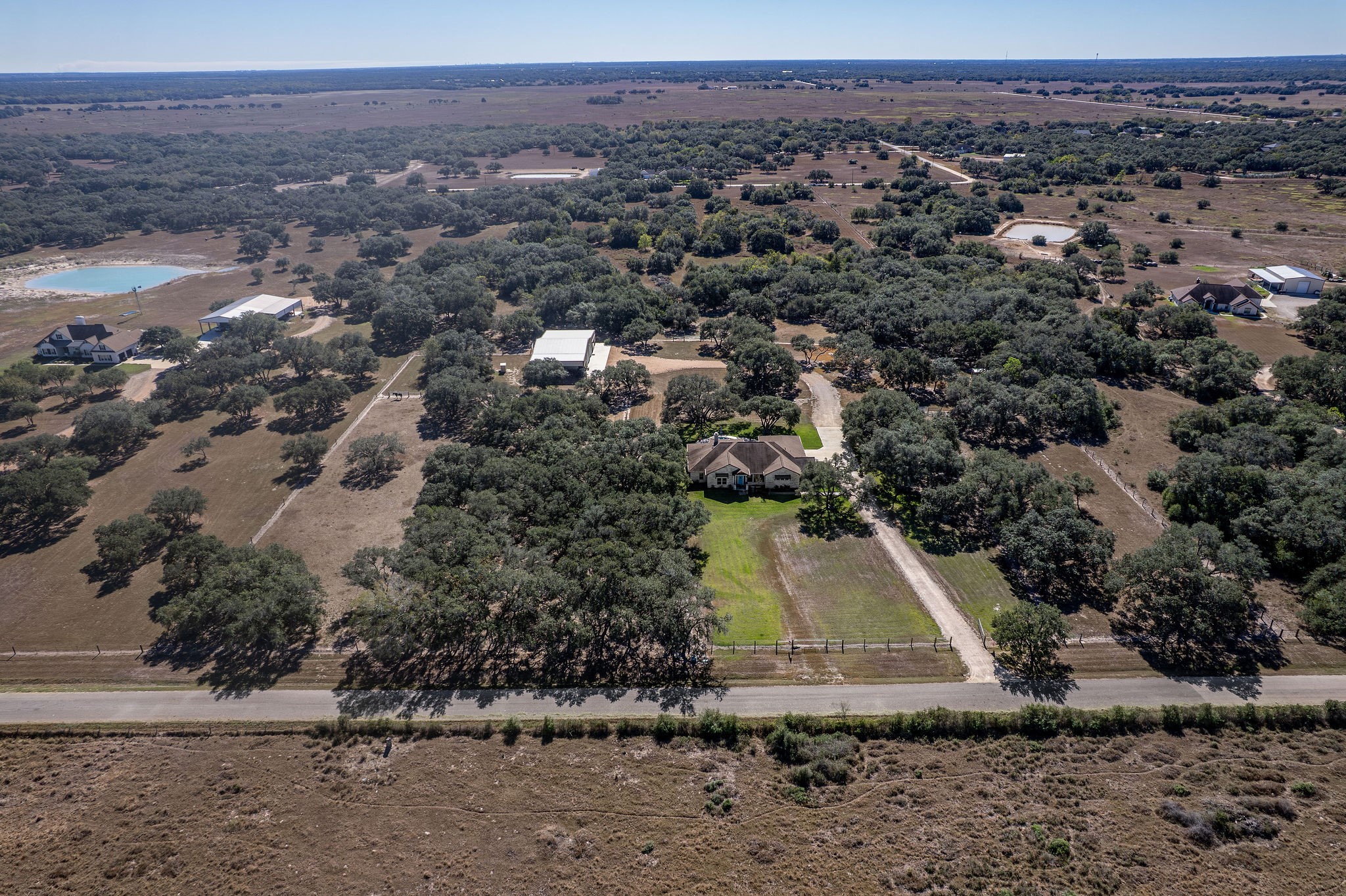 437 Bischoff Road Inez, TX 77968 - Photo 43 of 45 an aerial view of a house with a yard