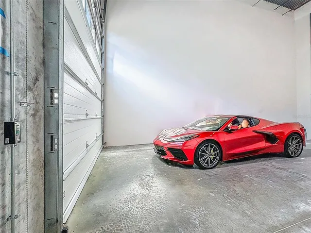 a car parked in garage