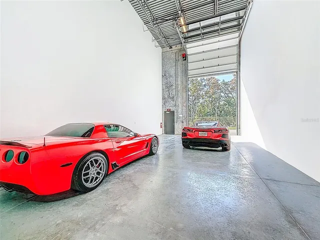 a car parked in garage