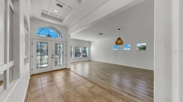 a view of entryway with wooden floor