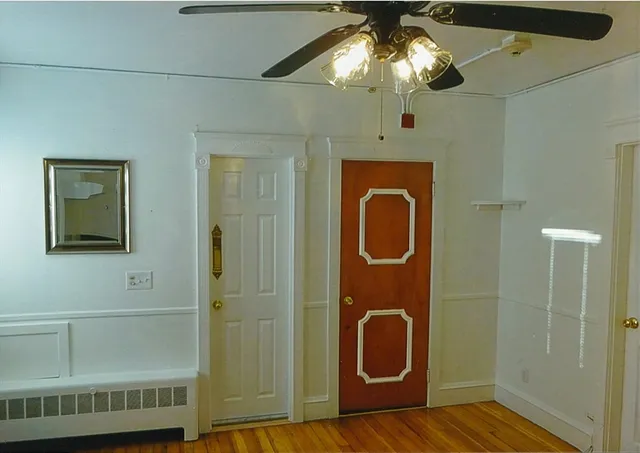 a kitchen with a stove and a microwave