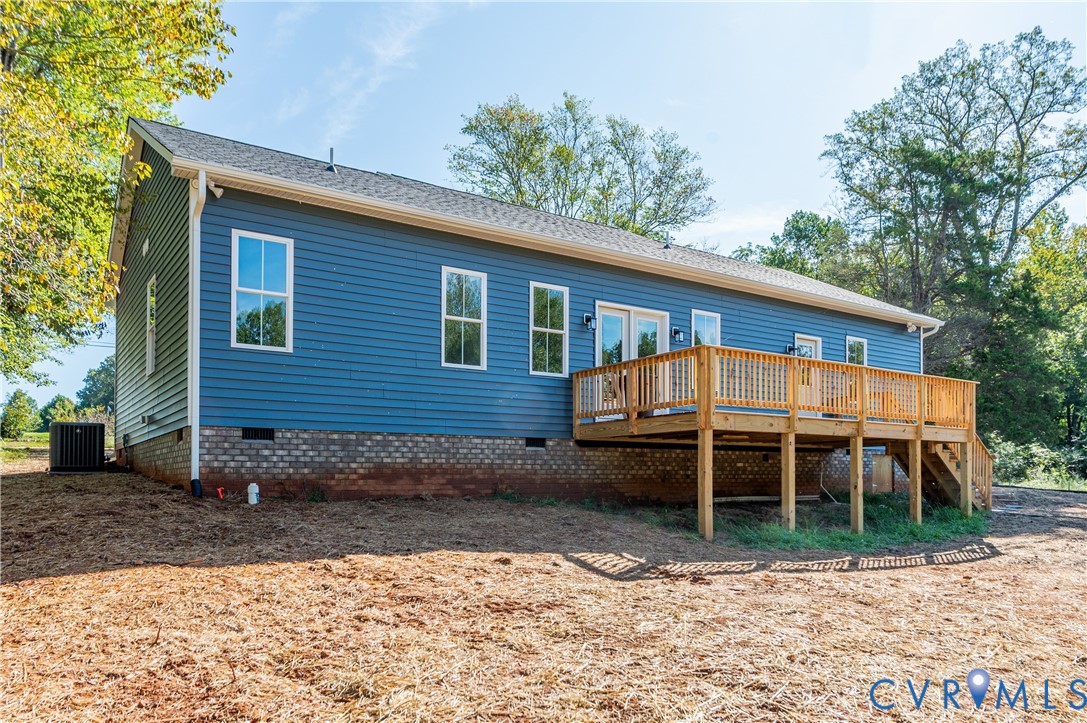 1393 Broad St Road Oilville, VA 23129 - Photo 36 of 39 Rear view of house with crawl space, a deck, and r