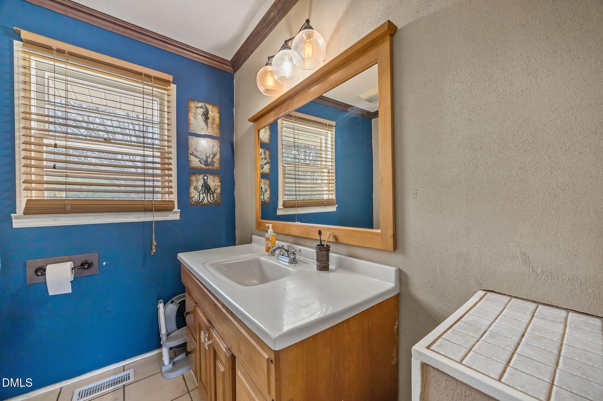 2727 Highway 87 Graham, NC 27253 - Photo 17 of 28 a bathroom with a sink a vanity and a mirror