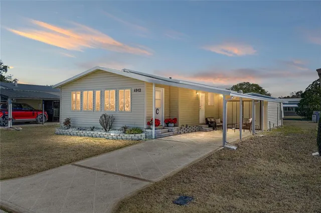 a view of a house with a patio