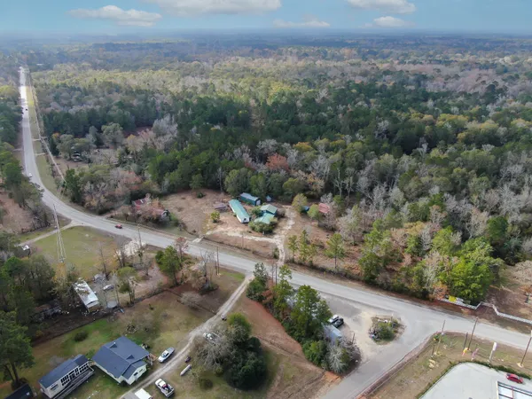 a view of a lake with a city