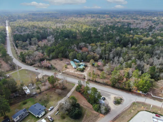 a view of a lake with a city