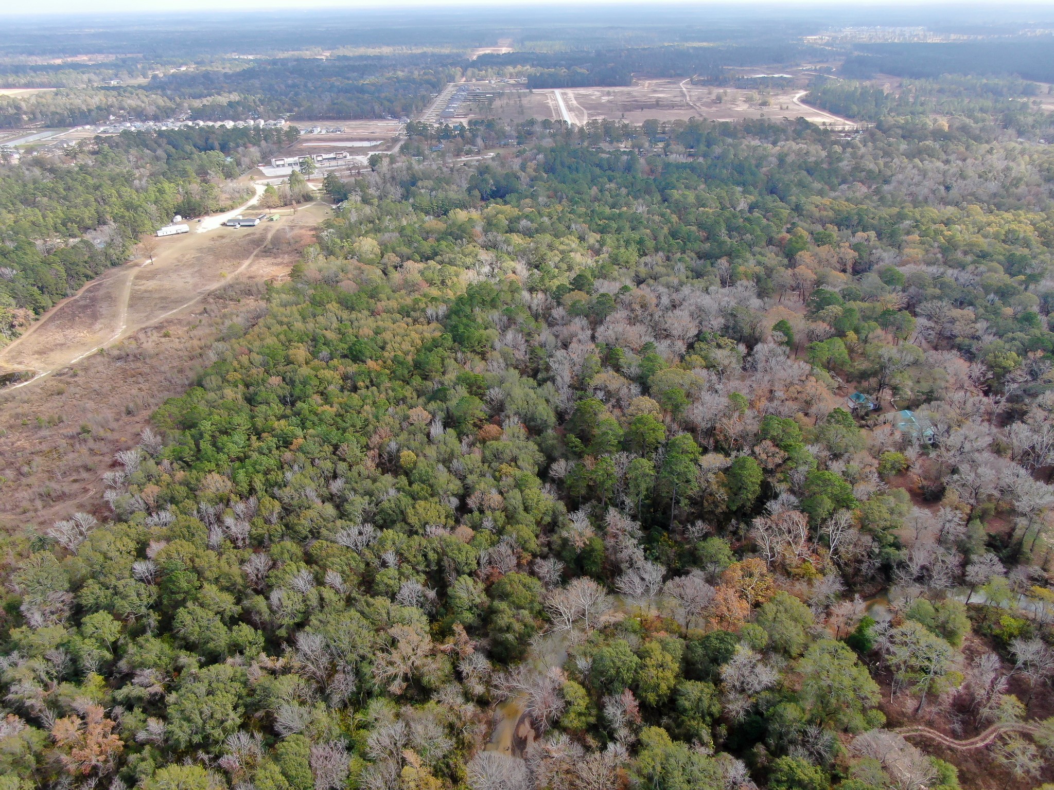 11260 Crockett Martin Road Conroe, TX 77306 - Photo 18 of 24 an aerial view of residential houses with outdoor space and trees