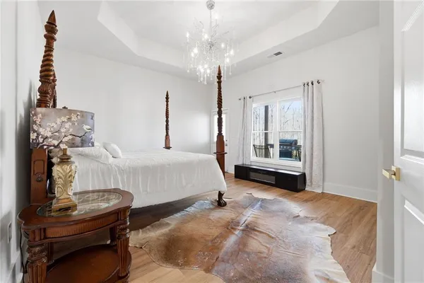 a view of entryway with wooden floor