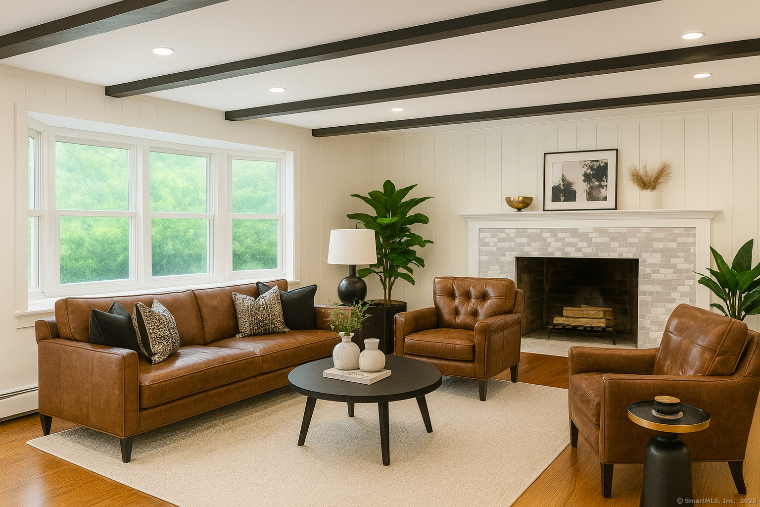 11 Pond Circle Road Westbrook, CT 06498 - Photo 2 of 15 a living room with furniture a large window and a fireplace