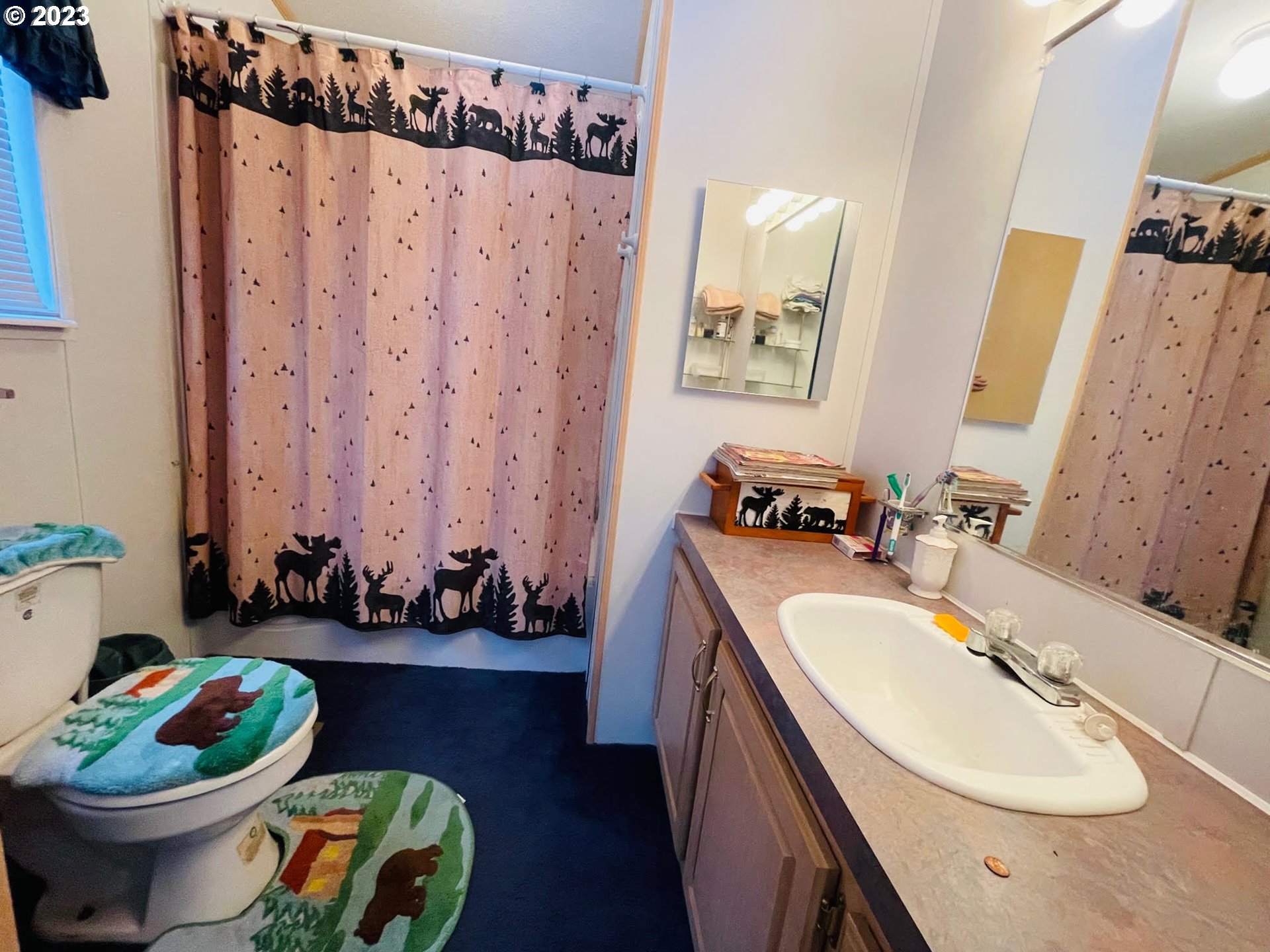 425 Bernard Lane Chemult, OR 97731 - Photo 11 of 32 a bathroom with a sink mirror vanity and toilet