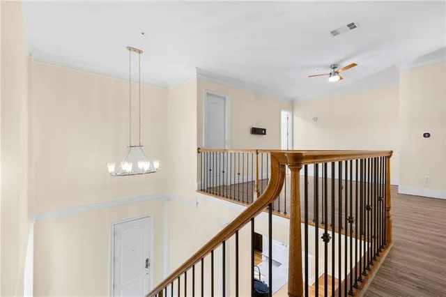 a view of a wooden house with a large window