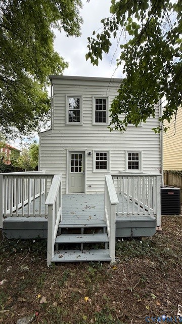 1424 Decatur Street Richmond, VA 23224 - Photo 30 of 30 a view of a house with a wooden deck and a yard