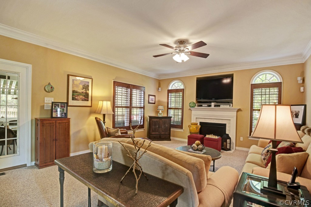 1431 Goswick Ridge Road Midlothian, VA 23114 - Photo 6 of 24 a living room with furniture a fireplace and a flat screen tv