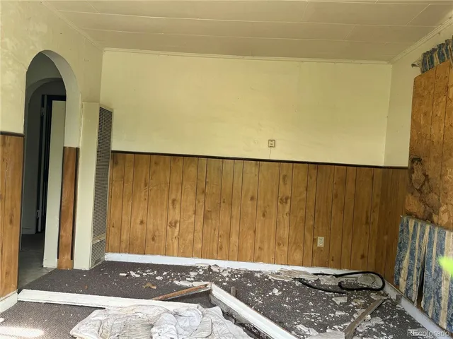 a view of wooden door