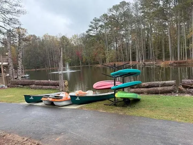 a lake view with mountain view