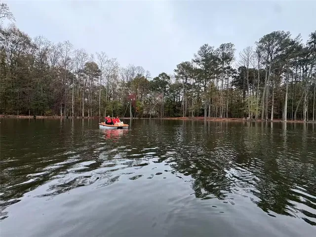 a view of a lake with a mountain view