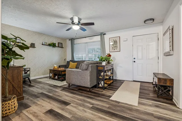 a living room with furniture