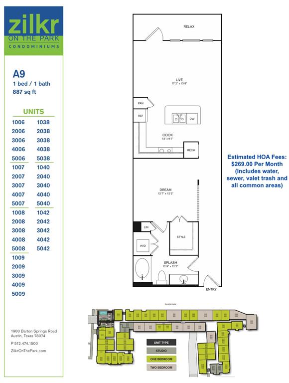 1900 Barton Springs Road, Unit 3040 Austin, TX 78704 - Photo 38 of 38 Floor plan
