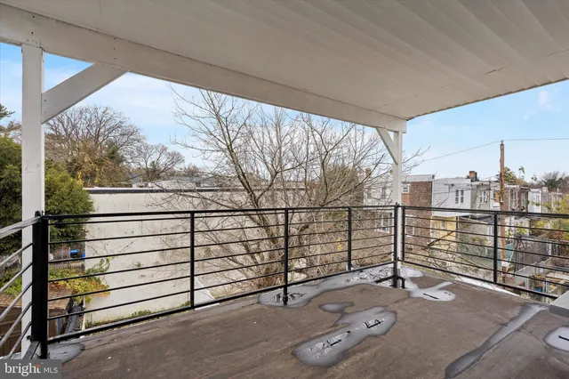 a view of a terrace with sky view