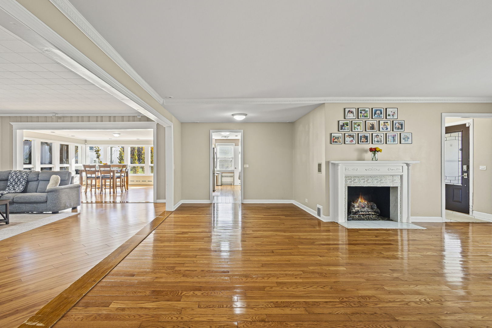1615 Greenwood Road Glenview, IL 60026 - Photo 7 of 41 a view of livingroom with furniture fireplace and wooden floor