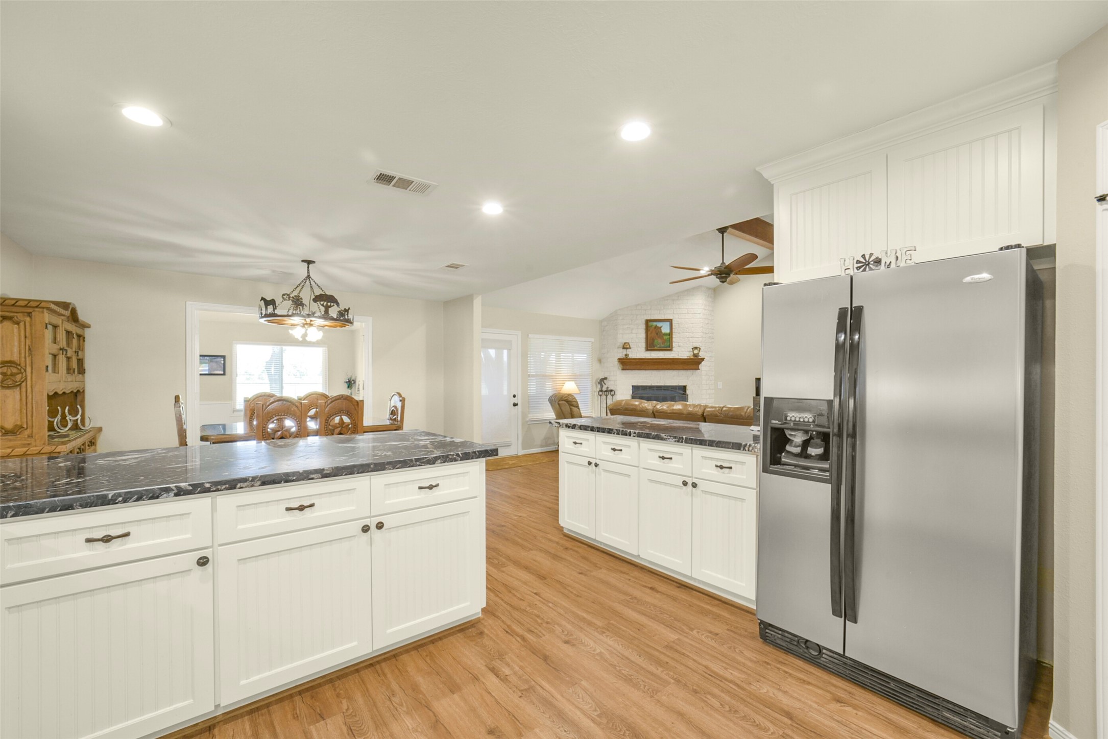 29103 Quail Nest Road Hockley, TX 77447 - Photo 6 of 49 Kitchen overlooking dining area - love all the countertops, perfect for parties or family gatherings!