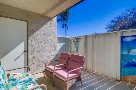 a outdoor living space with furniture